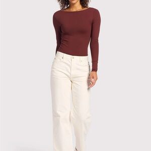 nuuds Maroon Long Sleeve Bodysuit size small